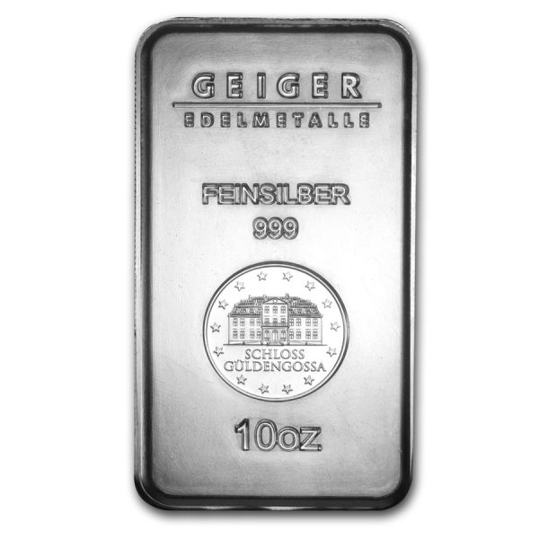 10 oz Silver Bar - Geiger .999