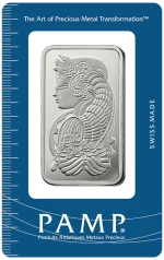 1 oz Silver Bar PAMP Lady Fortuna Minted